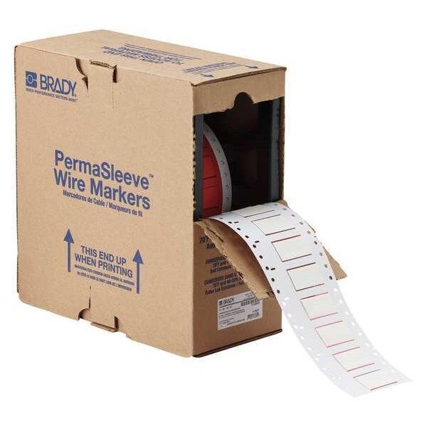 Brady 1-1/2" x 53/64", Wire Marker, Wire Sleeve, Write On Legend, White - HX-500-150-WT