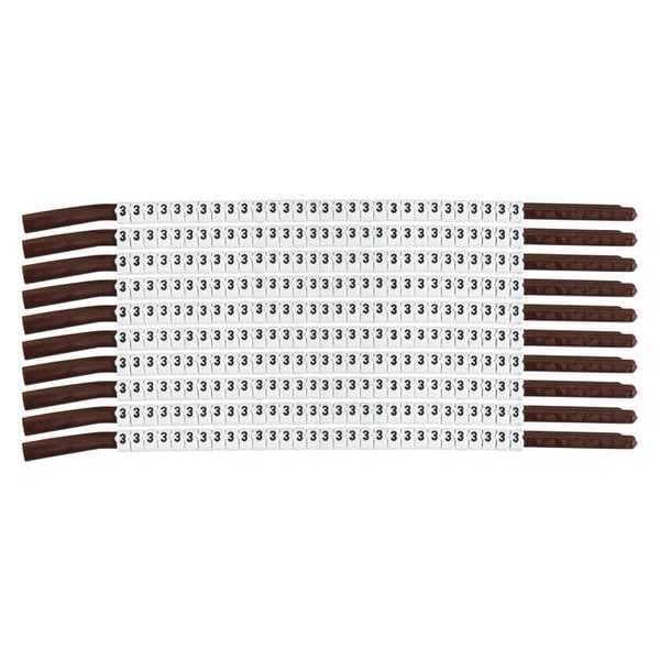 Brady Clip Sleeve Wire Mrkrs, 3, Blk/Wht, PK10, SCN15-3 - SCN15-3