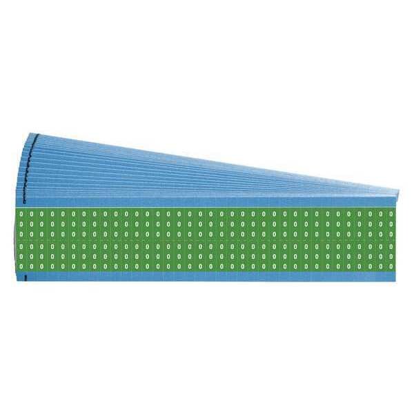 Brady Wire Markers, Legend 0, White/Green, PK25 - WM-0-GR-PK