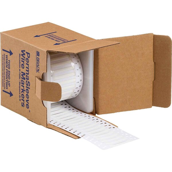 Brady PermaSleeve Low Smoke Zero Halogen Wire Marking Sleeves, 0.125 in. Dia x 0.75 in. W - LSZH-125-150-WT-S2