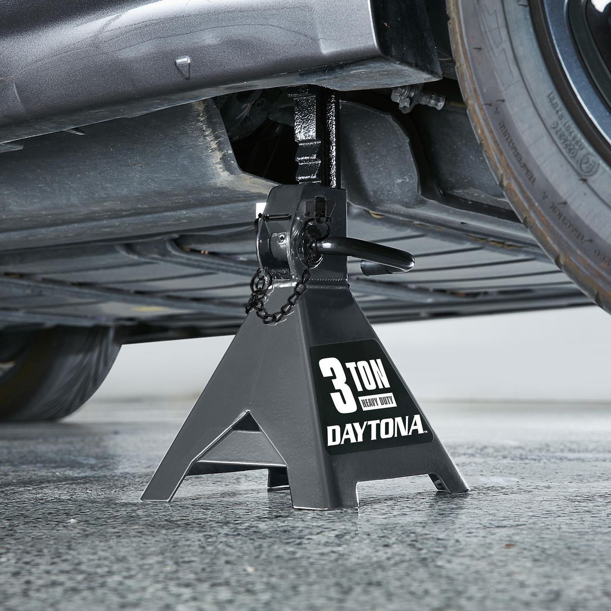 Soportes de gato de trinquete de servicio pesado de 3 toneladas Daytona, gris pizarra - 70593