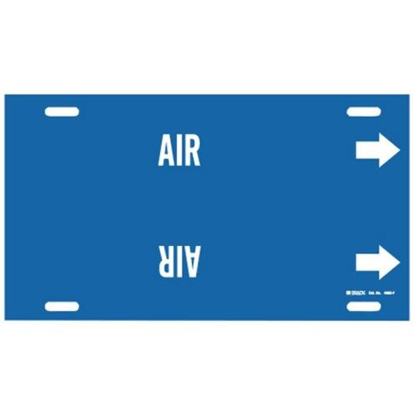 Brady Pipe Marker, Air, Blue, 6 to 7-7/8 In - 4002-F