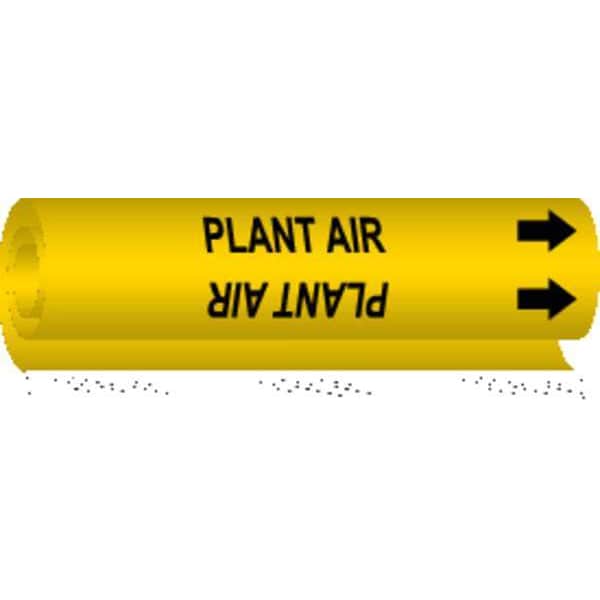 Brady Pipe Marker, Plant Air, Y, 1-1/2 to2-3/8 In - 5738-I