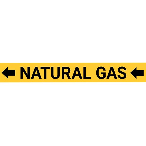 Creative Safety Supply Natural Gas Pipe Marking Label, Arrows Facing Left, 0.75in to 1.4in Diameter Pipes - PM10075-XS-L