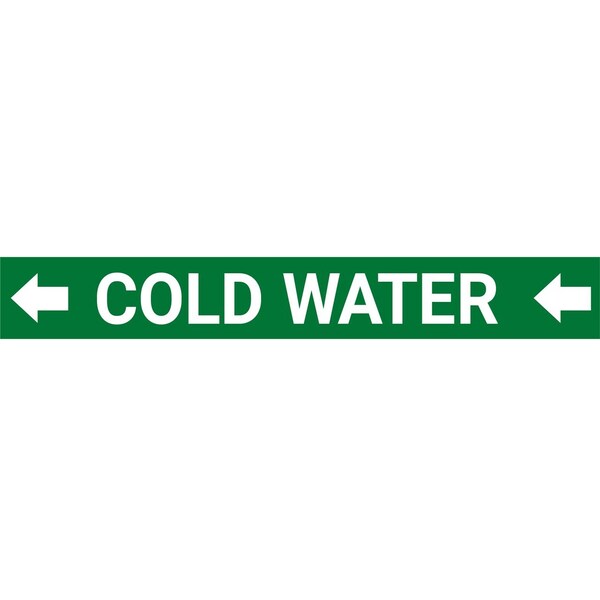 Creative Safety Supply Cold Water Pipe Marking Label, Arrows Facing Left, 10in+ Diameter Pipes - PM10025-XL-L