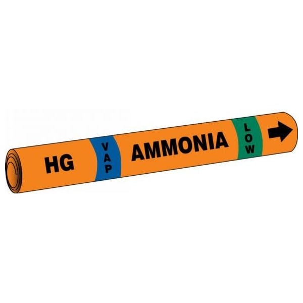 Accuform IIAR CLINGTITE AMMONIA PIPE MARKER RAT204D - RAT204D