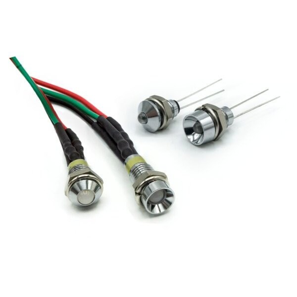 Indicadores montados en panel de Dialight LED Rojo/Verde Difuminado 6 Voltios - 606-2415-120F