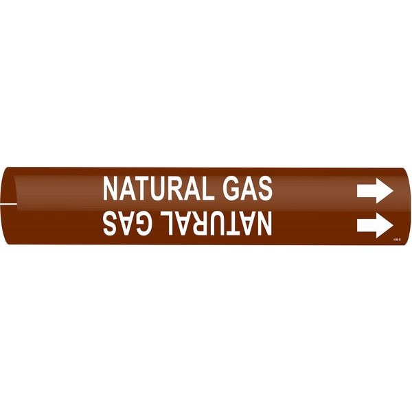 Brady Pipe Marker, Natural Gas, 1-1/2to2-3/8 In - 4349-B