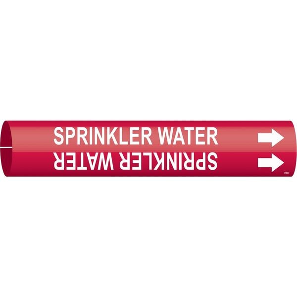 Brady Pipe Mrkr, Sprinkler Water, 2-1/2to3-7/8In - 4128-C