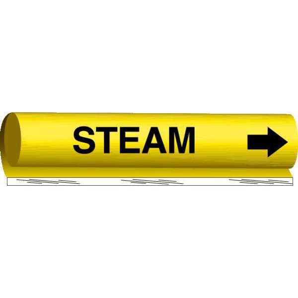 Brady Pipe Marker, Steam, Yel, 1-1/2 to 2-3/8 In, 5767-I - 5767-I