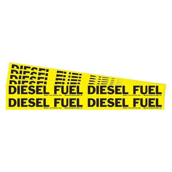 Brady Pipe Marker, Black, Diesel Fuel, PK5 - 105757-PK