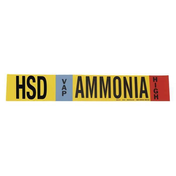 Brady Ammonia Pipe Marker, HSD, 8In and Above, 90447 - 90447