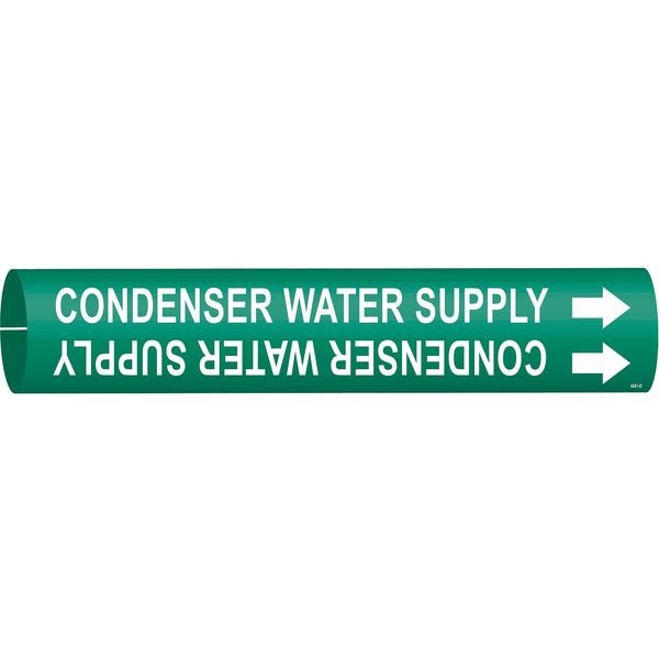 Brady Pipe Mrkr, Condenser Water Supply, 4to6 In - 4041-D