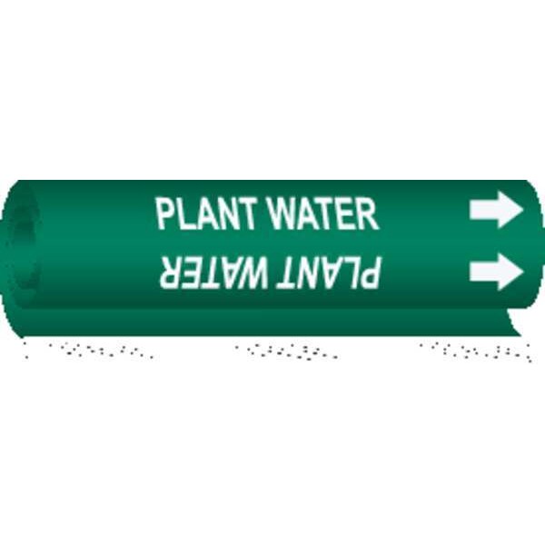 Brady Pipe Marker, Plant Water, Gn, 1/2to1-3/8 In - 5739-O