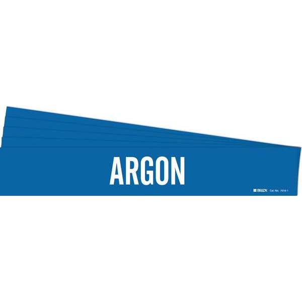 Brady Pipe Marker, Adhesive, White, Argon, PK5, 7016-1-PK - 7016-1-PK