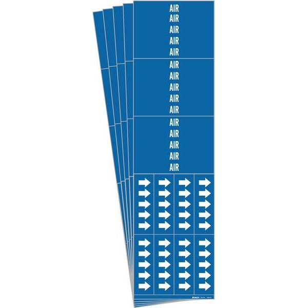 Brady Pipe Marker, Adhesive, White, Air, PK5, 7006-3C-PK - 7006-3C-PK