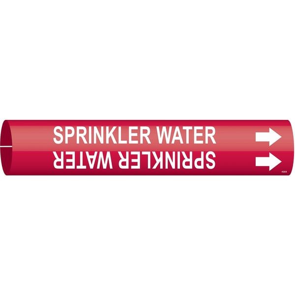 Brady Pipe Mrkr, Sprinkler Water, 1-1/2to2-3/8In, 4128-B - 4128-B