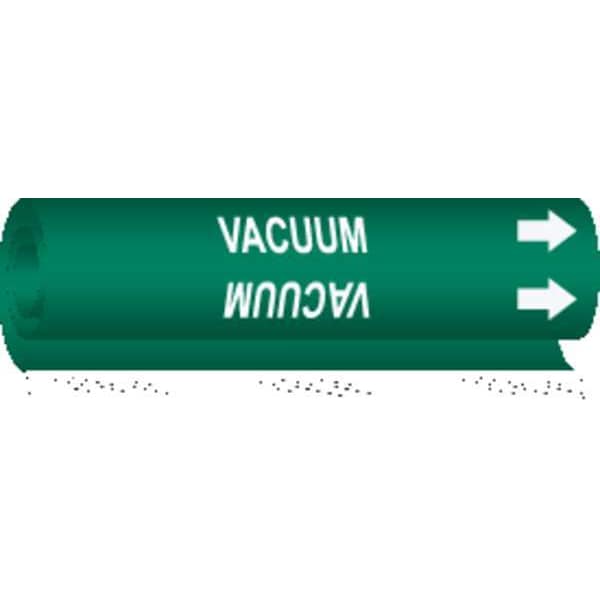 Brady Pipe Marker, Vacuum, Green, 1/2 to 1-3/8 In - 5777-O