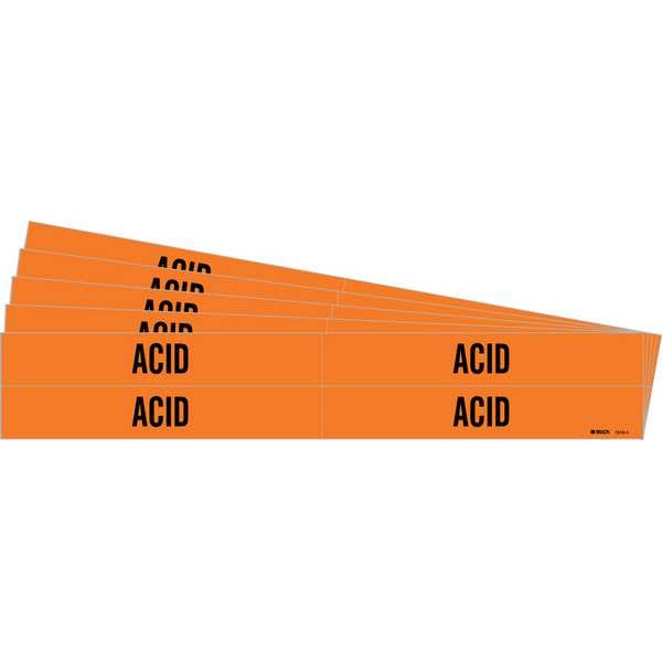 Brady Pipe Marker, Adhesive, Black, Acid, PK5, 7318-4-PK - 7318-4-PK