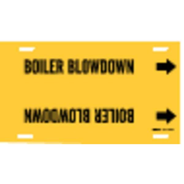 Brady Pipe Marker, Boiler Blow Down, 6to7-7/8 In - 4015-F