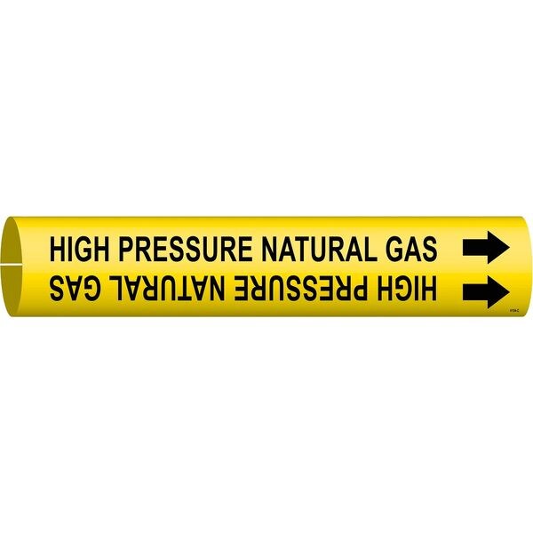 Brady Pipe Marker, High Pressure Natural Gas, Y, 4194-C - 4194-C