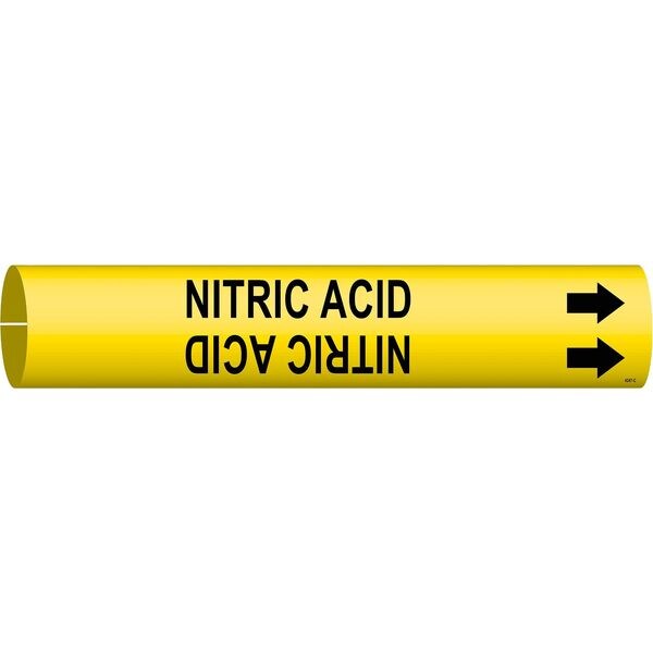 Brady Pipe Markr, Nitric Acid, Y, 2-1/2to3-7/8 In - 4247-C