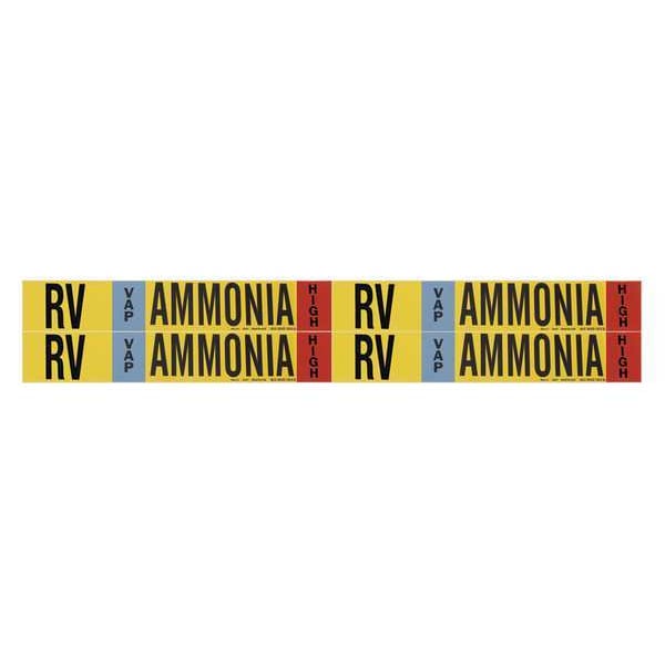 Brady Ammonia Pipe Marker, RV, 1 to 2-1/2In - 90437