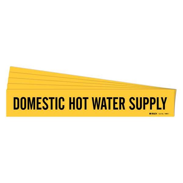 Brady Pipe Marker, Domestic Hot Water Sup., PK5 - 7089-1-PK