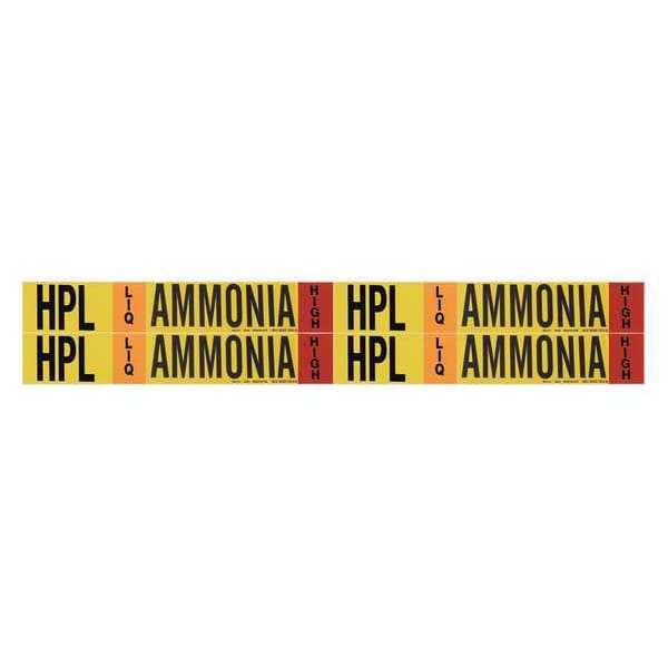 Brady Ammonia Pipe Marker, HPL, 1 to 2-1/2In - 90426