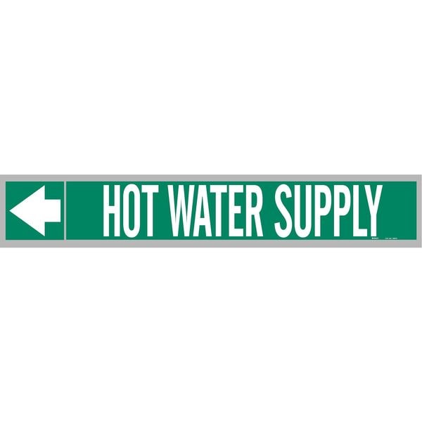 Brady Pipe Marker, Hot Wtr Supply, Wht Leg., 1inH - 109275