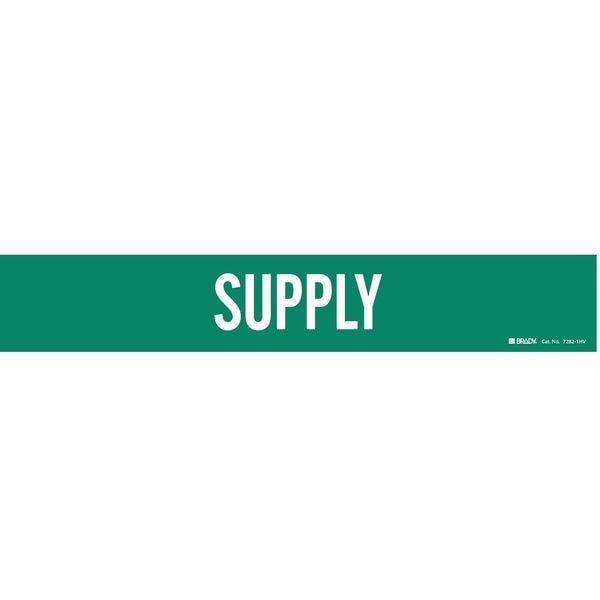 Brady Pipe Marker, Supply, Green, 8 In or Greater - 7282-1HV