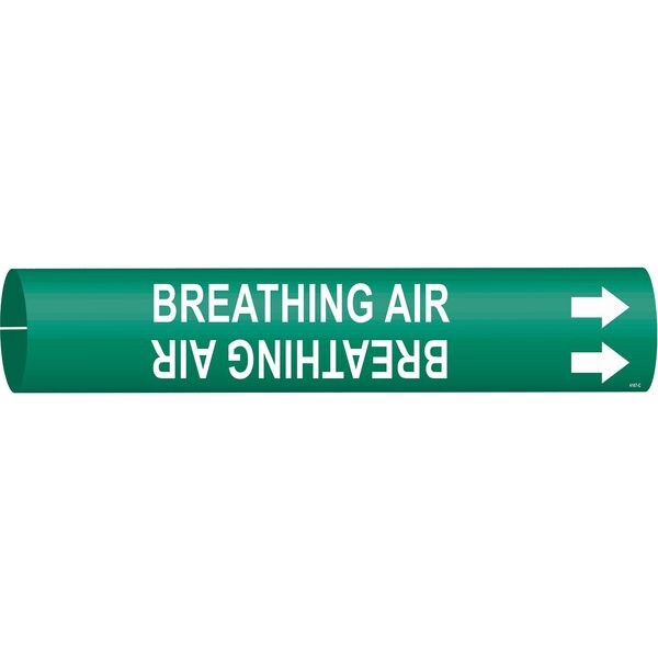 Brady Pipe Mrkr, Breathing Air, 2-1/2to3-7/8 In, 4167-C - 4167-C