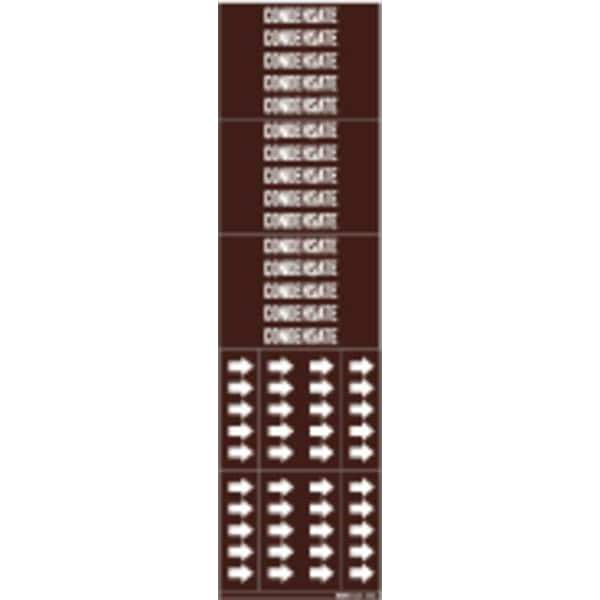 Brady Pipe Marker, Condensate, Br, 3/4 In or Less - 7347-3C