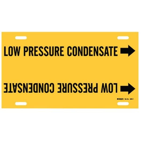 Brady Pipe Marker, Low Pressure Condensate, Yel, 4091-F - 4091-F
