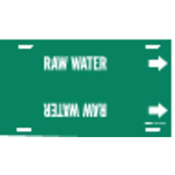 Brady Pipe Marker, Raw Water, Green, 10 to 15 In - 4116-H