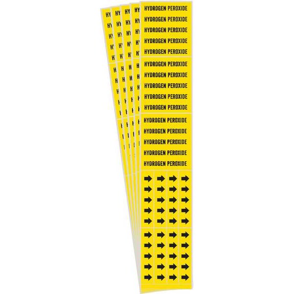 Brady Pipe Marker, Black, Hydrogen Peroxide, PK5, 7158-3C-PK - 7158-3C-PK
