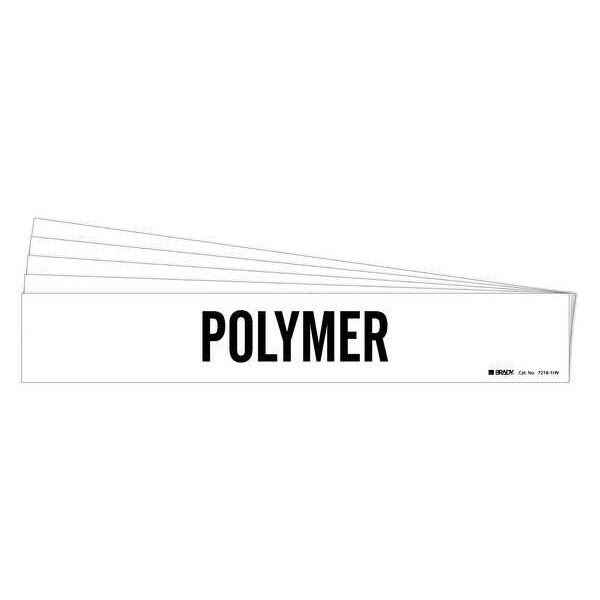 Brady Pipe Marker, Adhesive, Black, Polymer, PK5, 7216-1HV-PK - 7216-1HV-PK