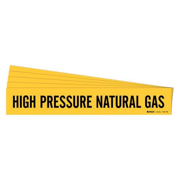 Brady Pipe Marker, Hi-Pressure Natural Gas, PK5, 7139-1HV-PK - 7139-1HV-PK