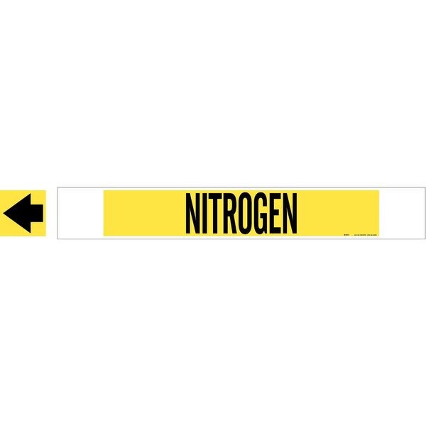 Brady Pipe Marker, Nitrogen, Yel, 8 In or Greater - 5729-HPHV