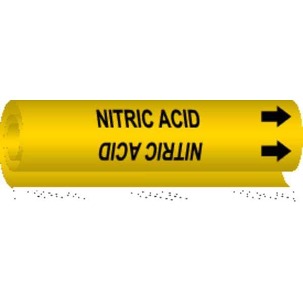 Brady Pipe Markr, Nitric Acid, Y, 2-1/2to7-7/8 In - 5727-II