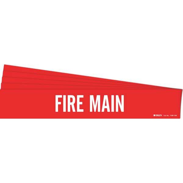 Brady Pipe Marker, Adhesive, White, Fire Main, PK5, 7109-1HV-PK - 7109-1HV-PK