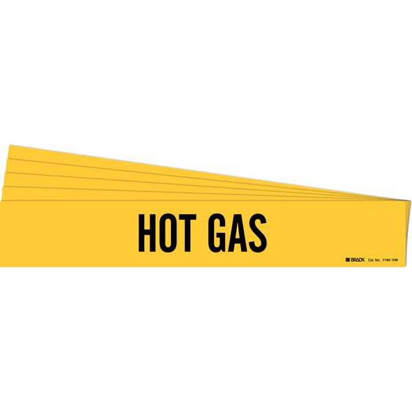 Brady Pipe Marker, Adhesive, Black, Hot Gas, PK5, 7145-1HV-PK - 7145-1HV-PK