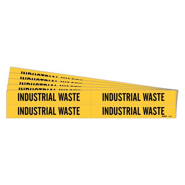 Brady Pipe Marker, Black, Industrial Waste, PK5, 7162-4-PK - 7162-4-PK