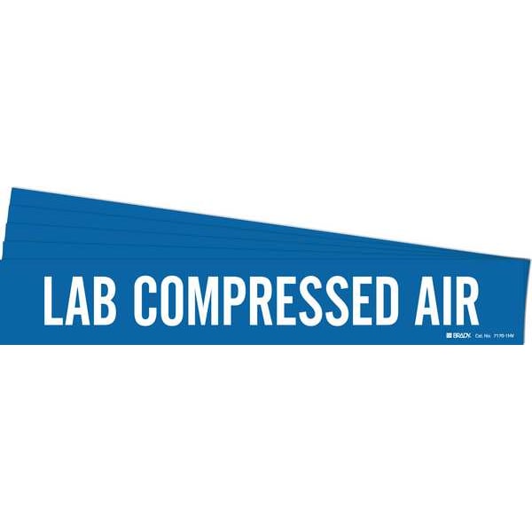 Brady Pipe Marker, White, Lab Compressed Air, PK5, 7170-1HV-PK - 7170-1HV-PK