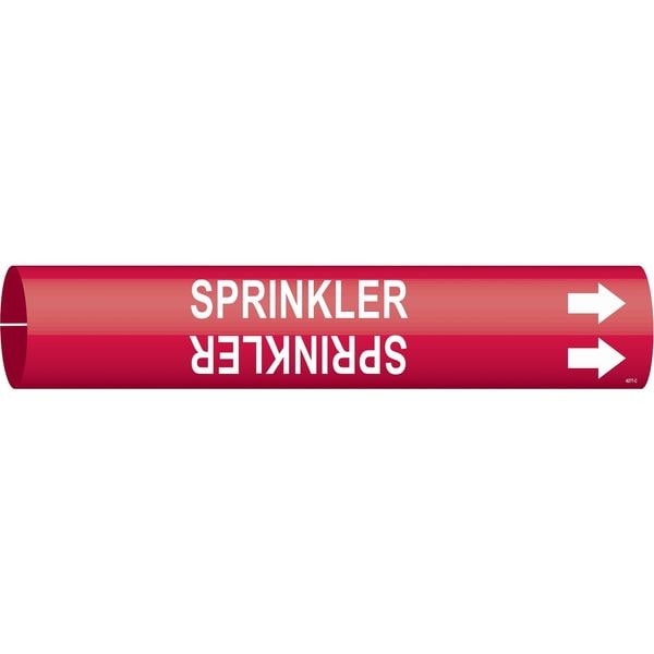 Brady Pipe Marker, Sprinkler, R, 2-1/2 to3-7/8 In - 4277-C