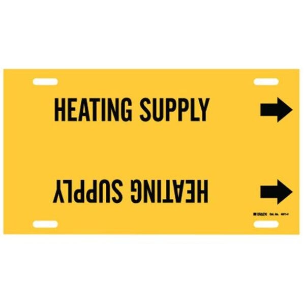 Brady Pipe Marker, Heating Supply, Y, 6to7-7/8 In - 4071-F