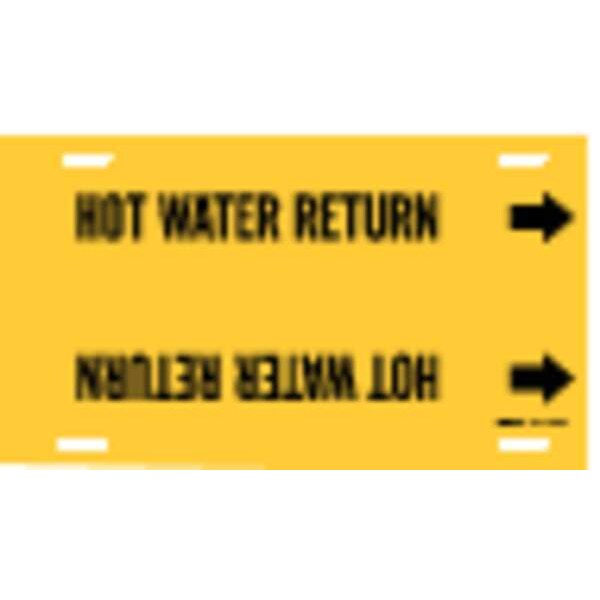 Brady Pipe Marker, Hot Water Return, Y, 10to15 In - 4081-H