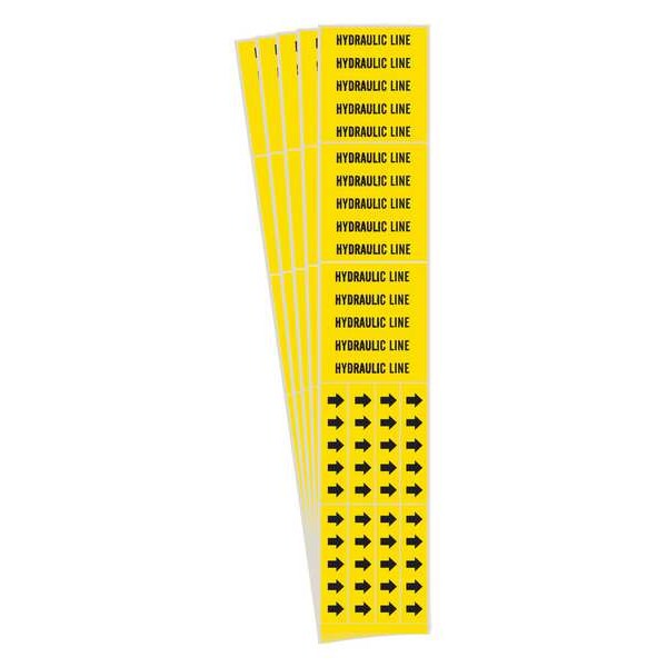 Brady Pipe Marker, Black, Hydraulic Line, PK5, 7153-3C-PK - 7153-3C-PK