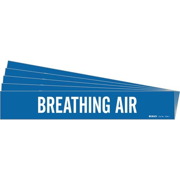 Brady Pipe Marker, White, Breathing Air, PK5, 7334-1-PK - 7334-1-PK