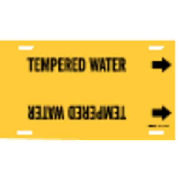 Brady Pipe Marker, Tempered Water, Y, 6to7-7/8 In - 4140-F